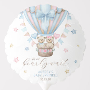 We Can Bearly Wait Boy Girl Twin Baby Sprinkle Balloon