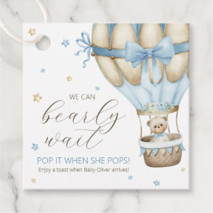 We Can Bearly Wait Boy Pop It When She Pops Favor Tags