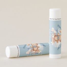 We Can Bearly Wait Boy Teddy Bear Baby Shower Lip Balm