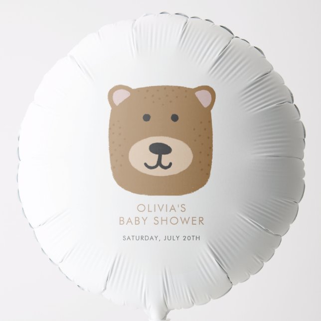 We Can Bearly Wait Boys Baby Shower Balloon (Front)
