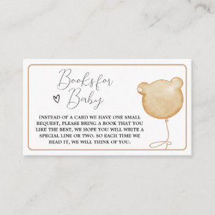 We Can Bearly Wait Brown Balloon Books for Baby Enclosure Card