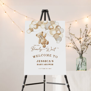 We Can Bearly Wait Brown Teddy Bear Baby Shower Foam Board