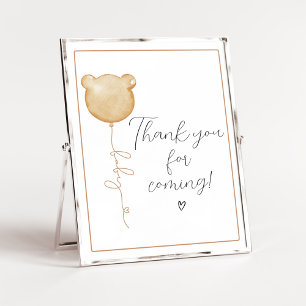 We Can Bearly Wait Brown Thank you for Coming Poster