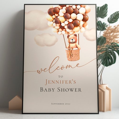 We Can Bearly Wait Chocolate Baby Shower Welcome Foam Board