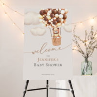 We Can Bearly Wait Chocolate Baby Shower Welcome Foam Board