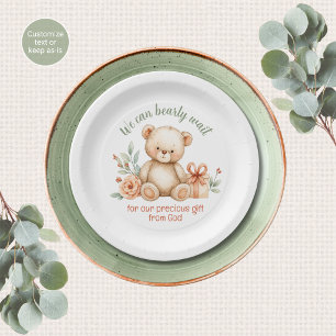 We Can Bearly Wait Christian Baby Shower Paper Plates