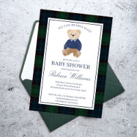 We can bearly wait classic plaid baby shower