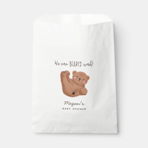 We Can Bearly Wait Cub Baby Shower Favor Bag