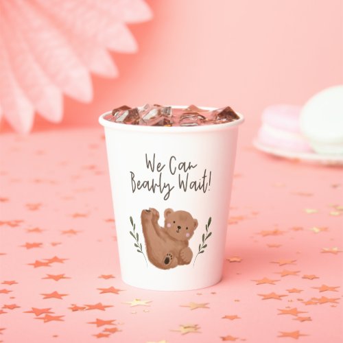 We Can Bearly Wait Cub Bear Baby Shower Paper Cups