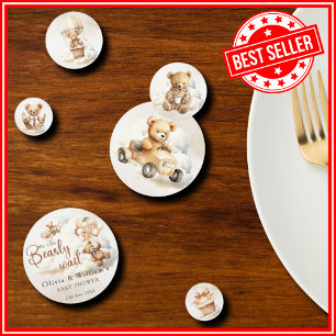 We Can Bearly Wait Cub Brown Baby Shower Confetti