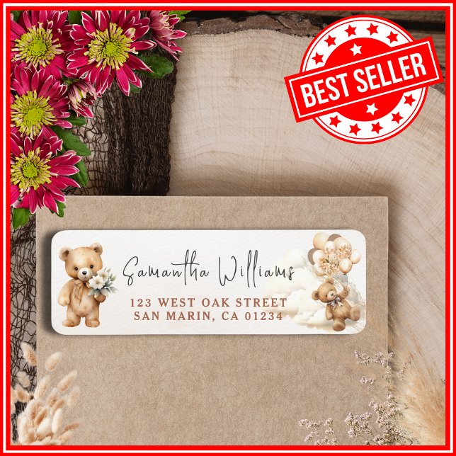 We Can Bearly Wait Cub Brown Baby Shower Label (Creator Uploaded)