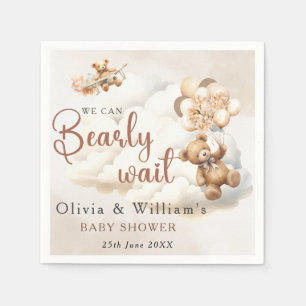 We Can Bearly Wait Cub Brown Baby Shower Napkins