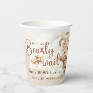 We Can Bearly Wait Cub Brown Baby Shower Paper Cups