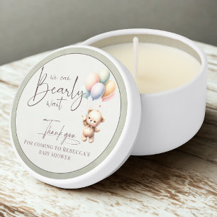 We can bearly wait cute bear balloon baby shower mini candle favors