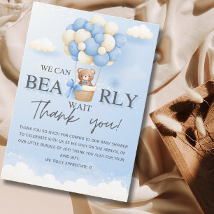 We can Bearly Wait Cute Bear Thank You Card