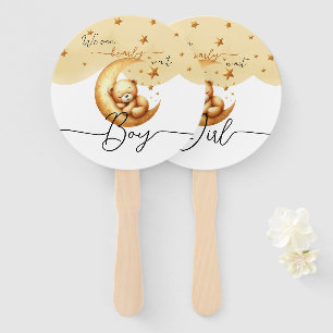 We Can Bearly Wait Cute Gender Reveal Hand Fan