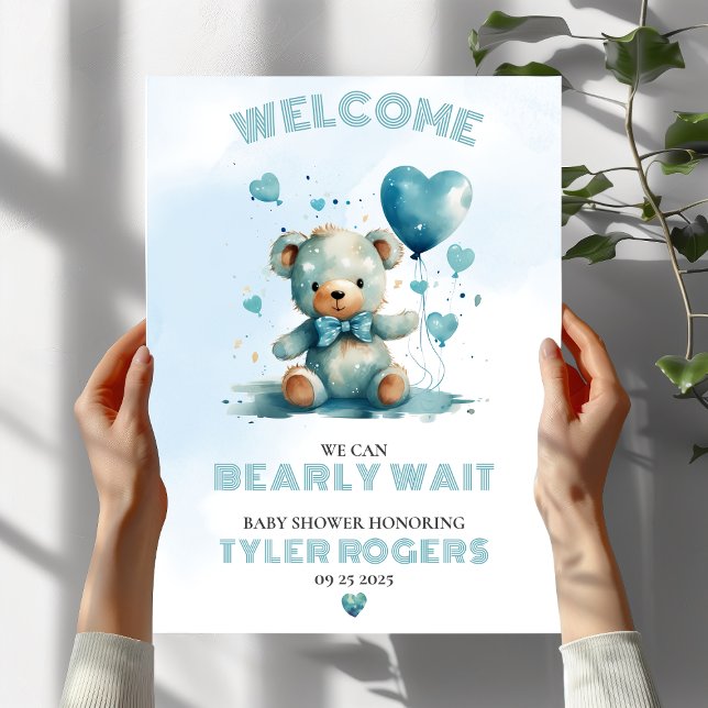 We Can Bearly Wait Cute Teddy Bear Foam Board (Creator Uploaded)
