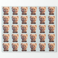 Boho Bearly Wait Bear Family Baby Shower Wrapping Paper Sheets