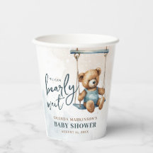 We Can Bearly Wait Denim Teddy Bear Baby Shower