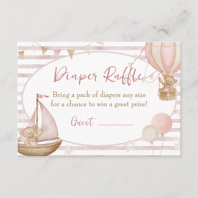 We Can Bearly Wait Diaper Raffle Card (Front)