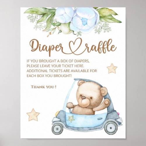 We can bearly wait diaper raffle poster