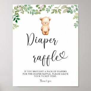 We can bearly wait diaper raffle poster
