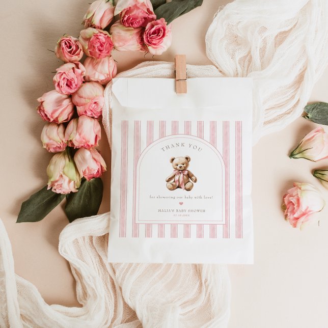 We Can Bearly Wait Elegant Baby Shower Favor Bag (Creator Uploaded)