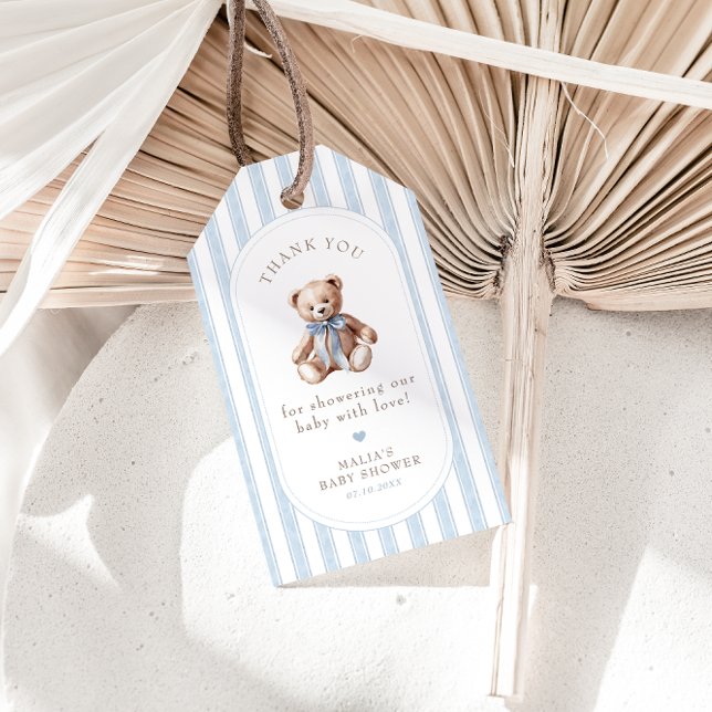 We Can Bearly Wait Elegant Baby Shower Favor Tags (Creator Uploaded)