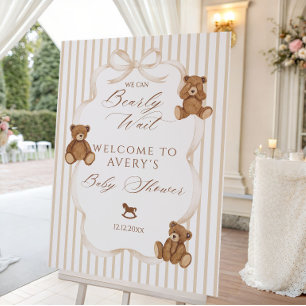 We Can Bearly Wait Elegant Baby Shower Foam Board