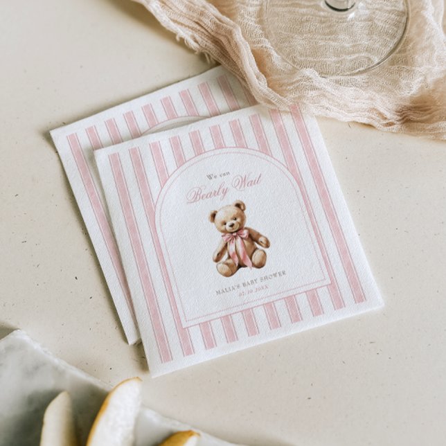 We Can Bearly Wait Elegant Baby Shower Napkins (Creator Uploaded)