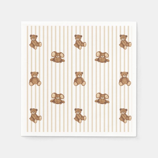 We Can Bearly Wait Elegant Baby Shower Napkins (Front)