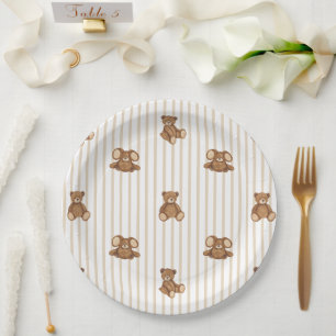 We Can Bearly Wait Elegant Baby Shower Paper Plates
