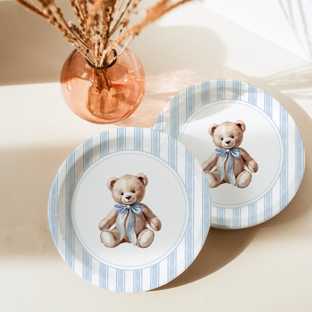 We Can Bearly Wait Elegant Baby Shower Paper Plates (Creator Uploaded)