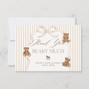 We Can Bearly Wait Elegant Baby Shower Thank You Card