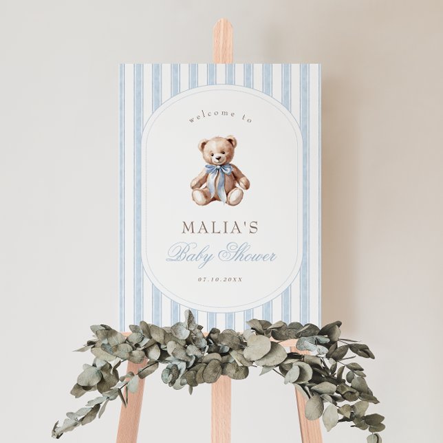 We Can Bearly Wait Elegant Baby Shower Welcome Foam Board (Creator Uploaded)