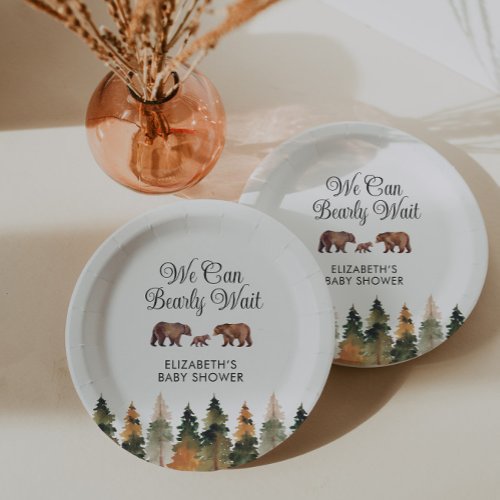 We Can Bearly Wait Fall Baby Shower  Paper Plates