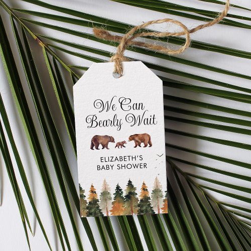 We Can Bearly Wait Fall Baby Shower  Thank You Gift Tags