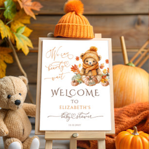 We can Bearly Wait Fall Baby Shower Welcome Foam Board