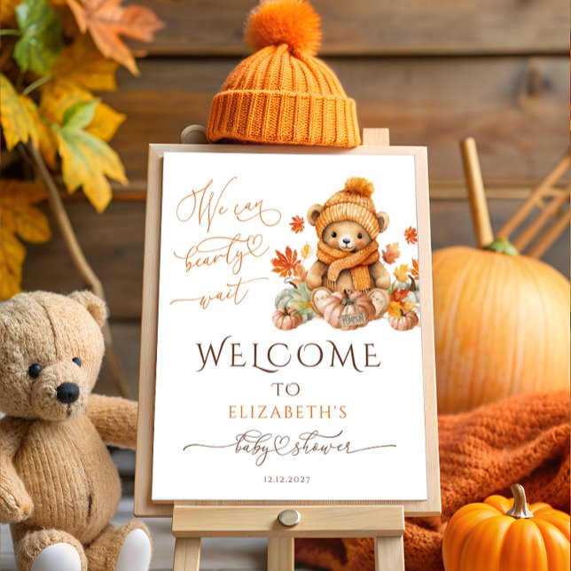 We can Bearly Wait Fall Baby Shower Welcome Foam Board (Creator Uploaded)
