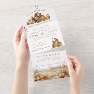 We Can Bearly Wait Fall Forest Baby Shower All In One Invitation