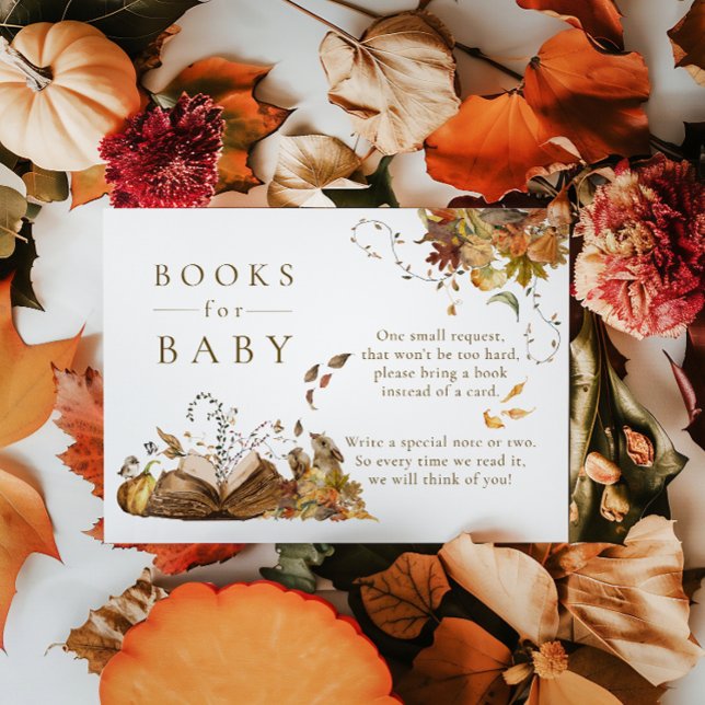 We Can Bearly Wait Fall Forest Baby Shower Book Enclosure Card (Creator Uploaded)