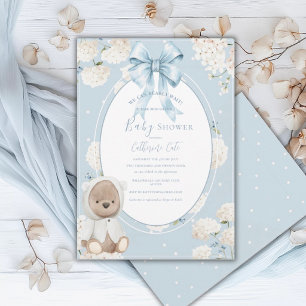 We Can Bearly Wait Floral Whimsical Baby Shower Invitation