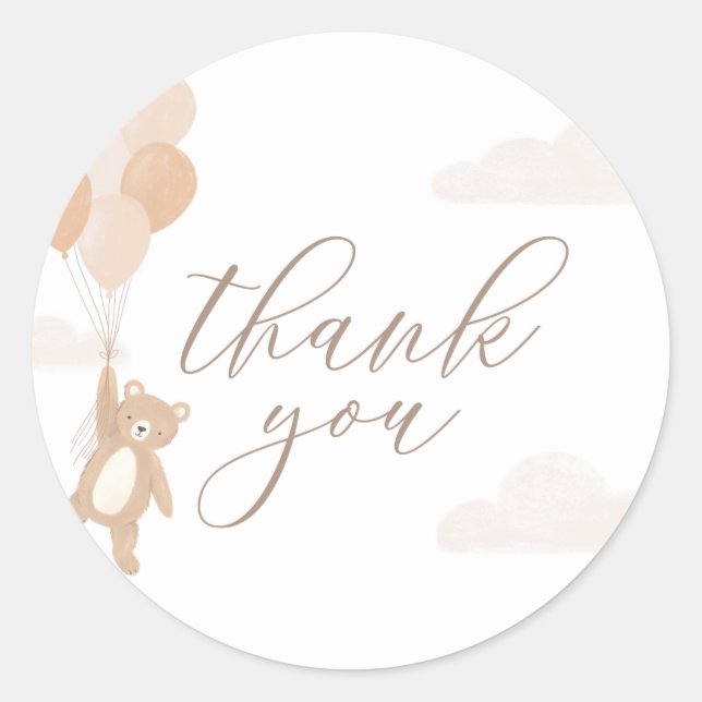 We Can Bearly Wait Gender Neutral Baby Shower Classic Round Sticker (Front)
