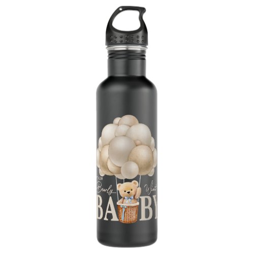 We Can Bearly Wait Gender Neutral Baby Shower Deco Stainless Steel Water Bottle
