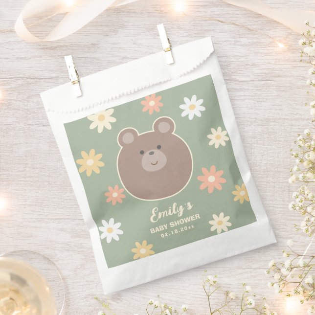 We Can Bearly Wait Gender Neutral Baby Shower Favor Bag (Clipped)