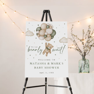 We Can Bearly Wait Gender Neutral Baby Shower Foam Board