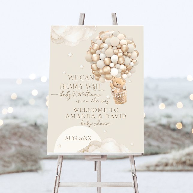 We Can Bearly wait Gender Neutral Baby Shower Foam Board (Creator Uploaded)