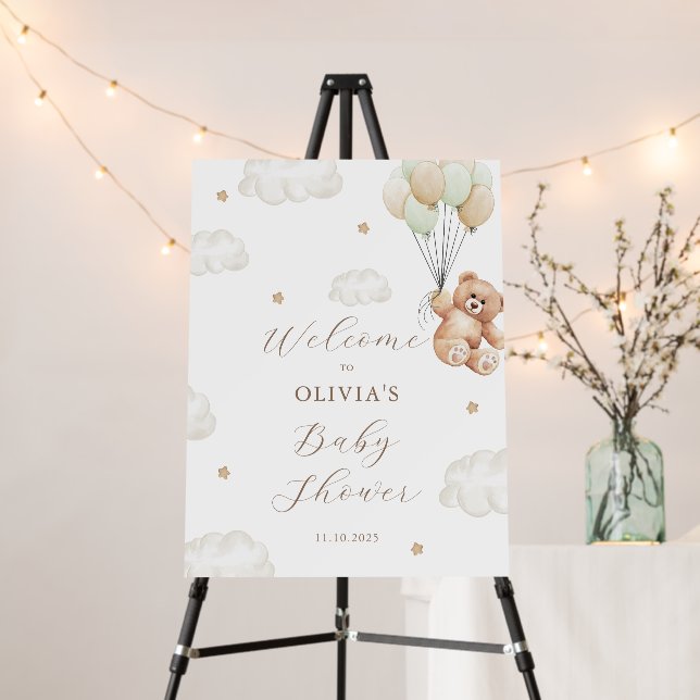 We Can Bearly Wait Gender Neutral Baby Shower Foam Board (In Situ (Stand))