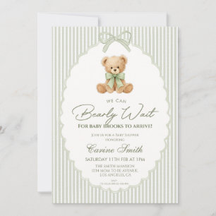 We Can Bearly Wait Gender Neutral Baby Shower Invitation