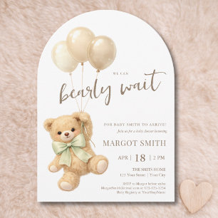 We Can Bearly Wait Gender Neutral Baby Shower Invitation
